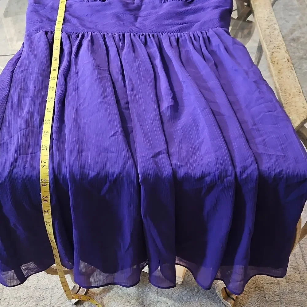 NWT David's Bridal Regency Purple V-Neck Chiffon Cocktail Dress | Size 8 - Picture 11 of 11